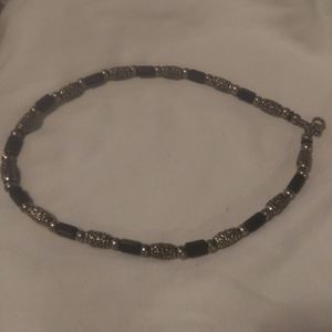 Unisex silver & tungsten necklace